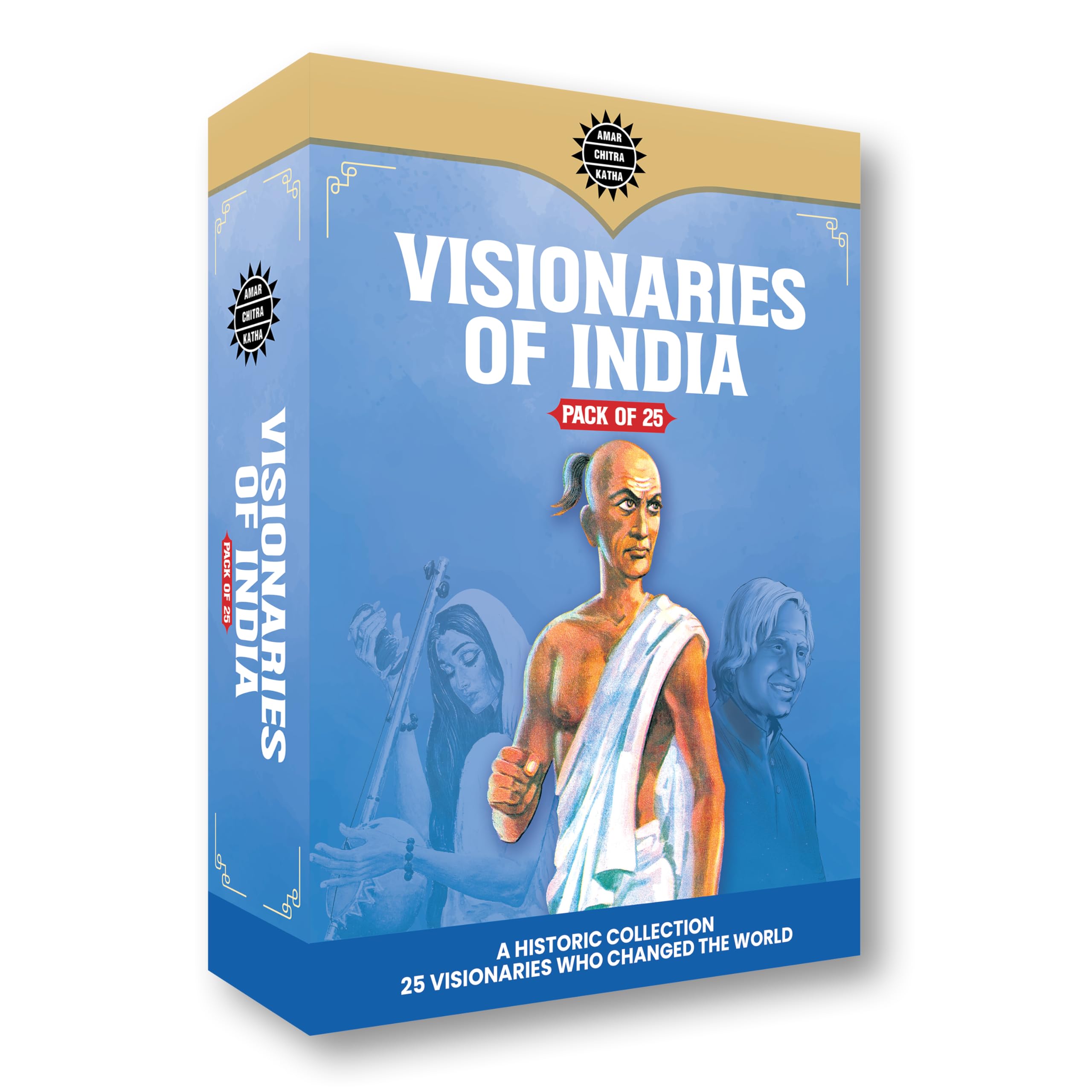 Visionaries Pack of 25 | Indian Mythology, History & Folktales | Cultural Stories for Kids & Adults | Illustrated Children's Comic Books | Amar Chitra Katha