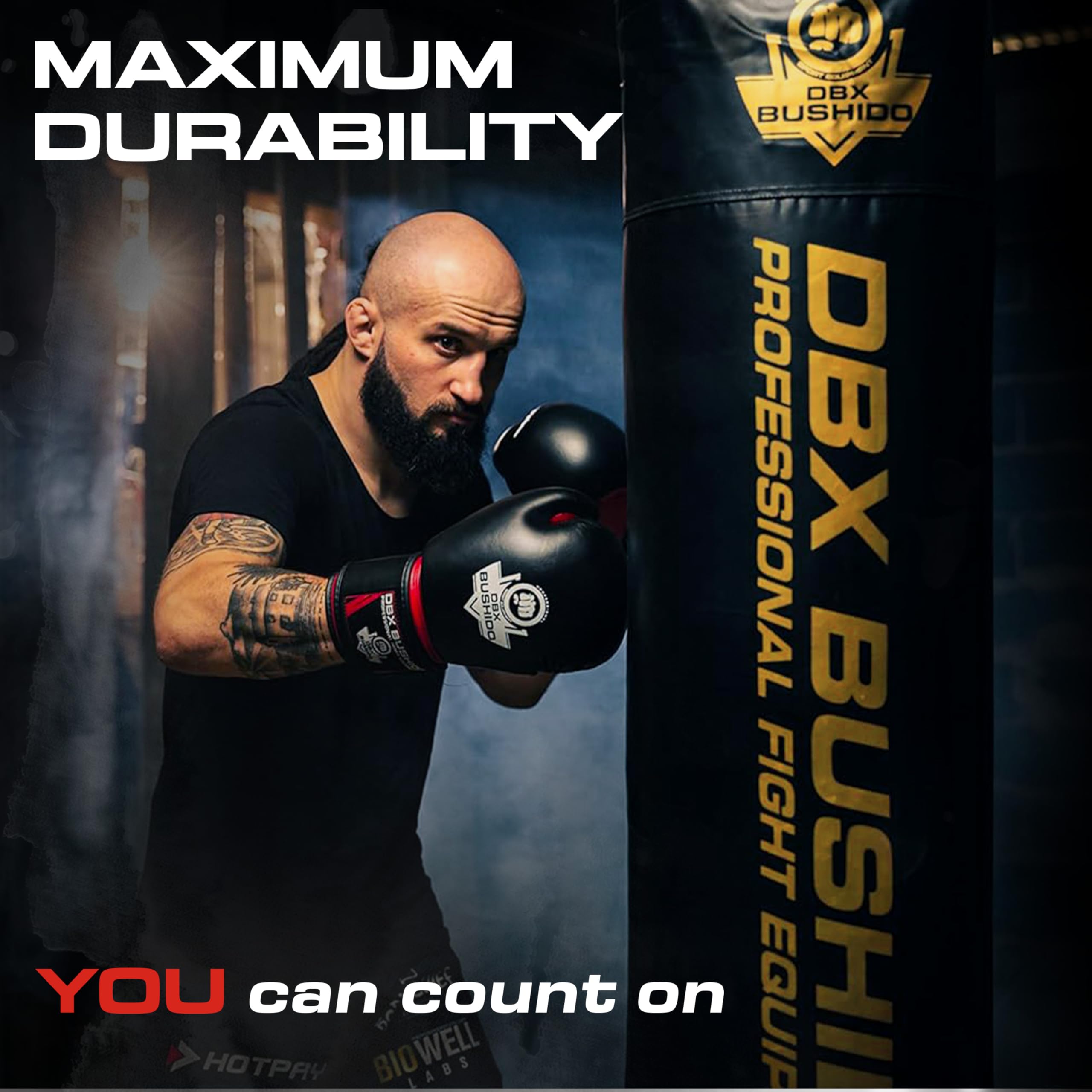 DBX BUSHIDO SPORT Boxsack Gefüllt 60kg - Ungefüllt - Training Boxen, Kickboxen, MMA, Muay Thai und weitere Kampfsportarten