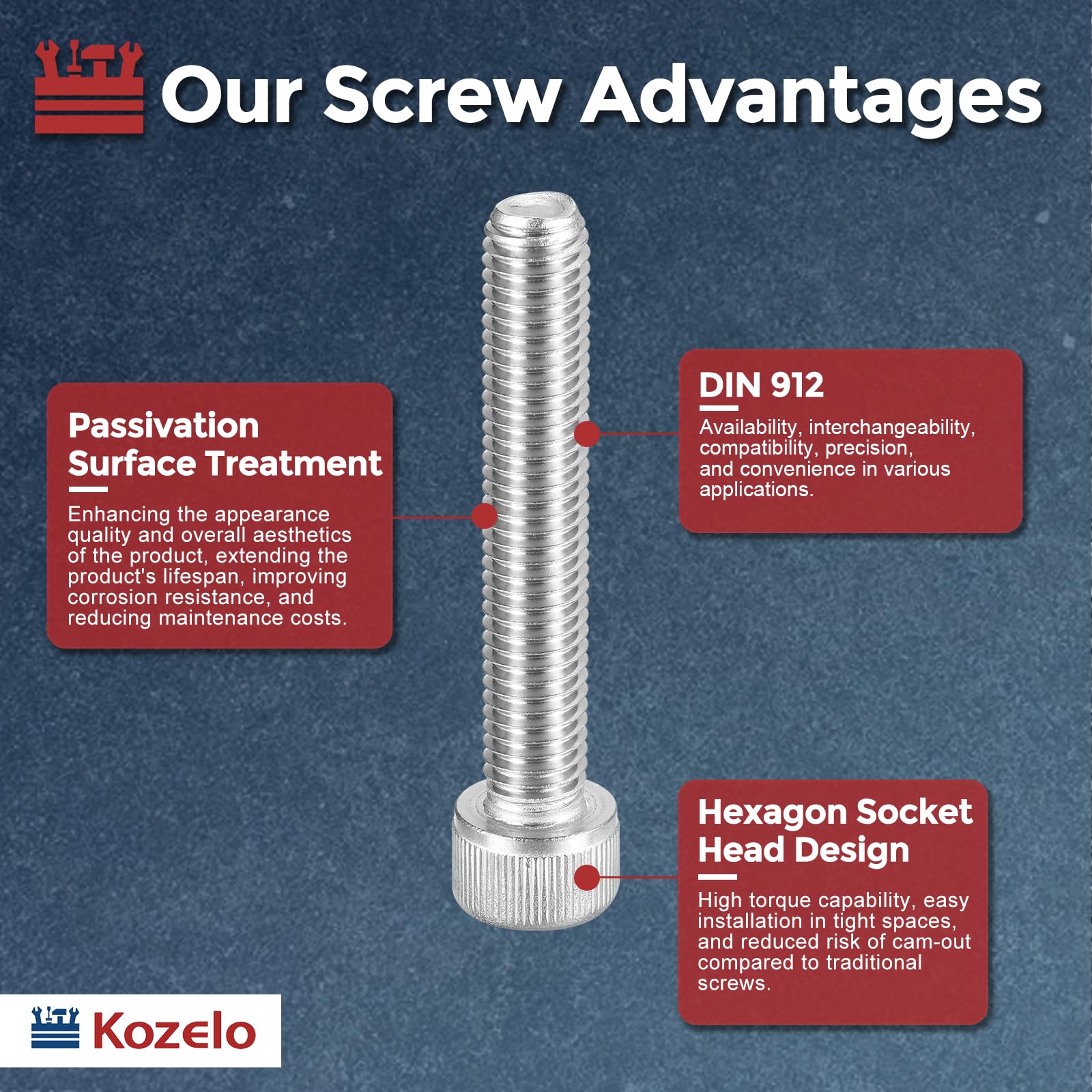 Viti A Testa Cilindrica In Acciaio Inossidabile M6x120mm - 10 Pezzi - Per Motori E Stampa 3D - Foto 3