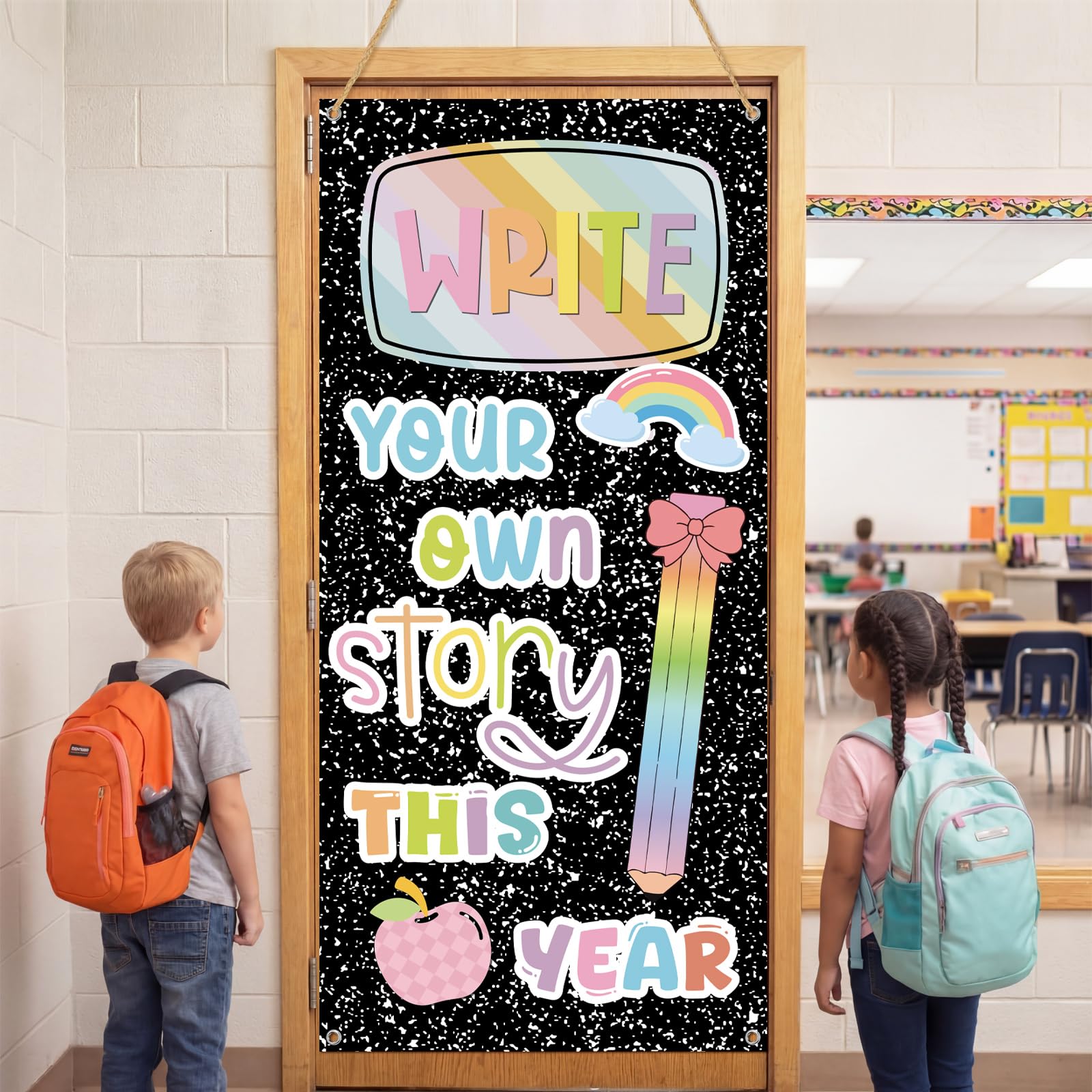 Couverture de porte de livre de composition Tegeme pour décoration de rentrée scolaire