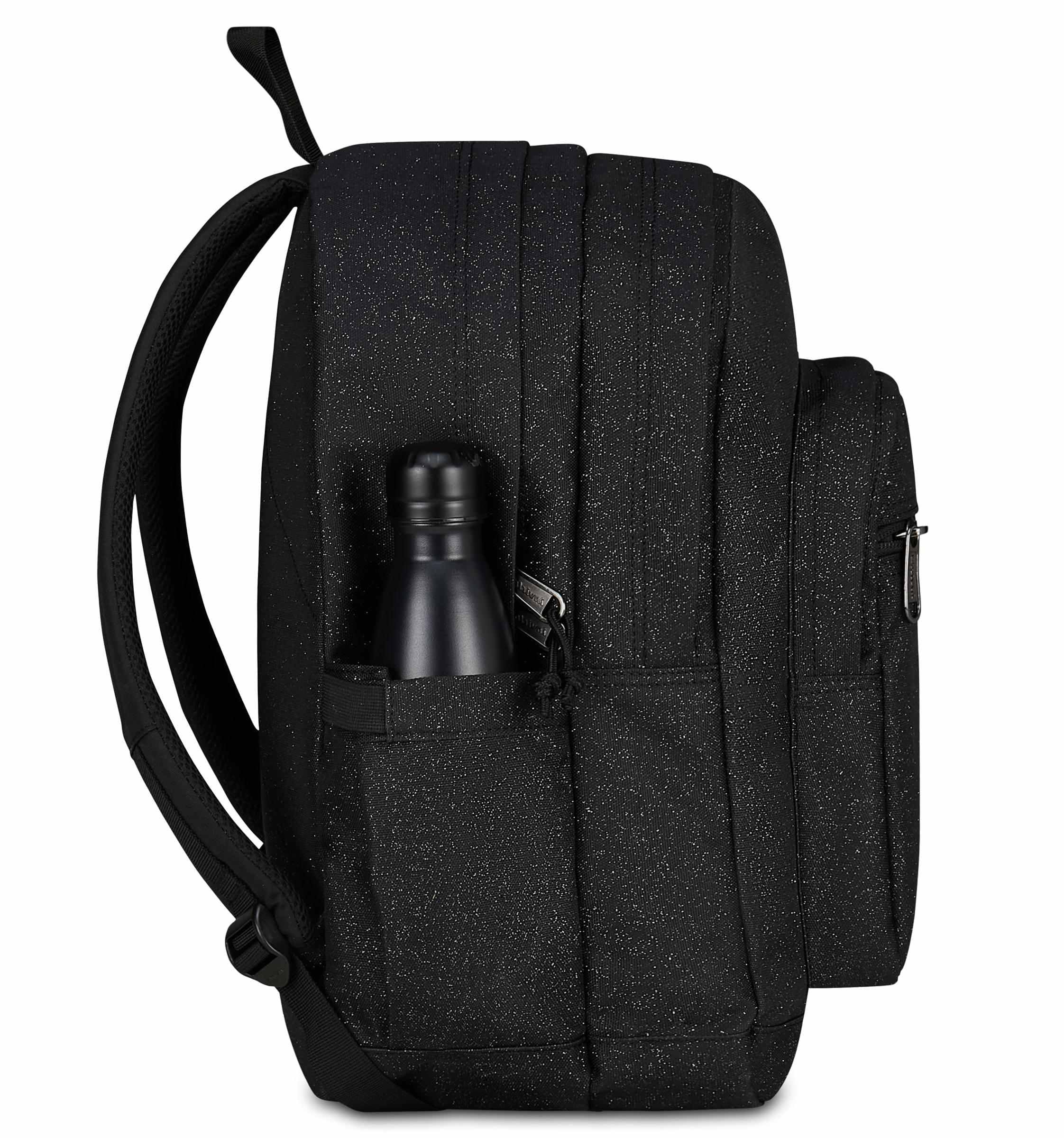 Invicta Jelek Zaino Scuola Media Ragazza, Scuola Elementare, Scomparto PC, Tasca Borraccia, nero scintillante