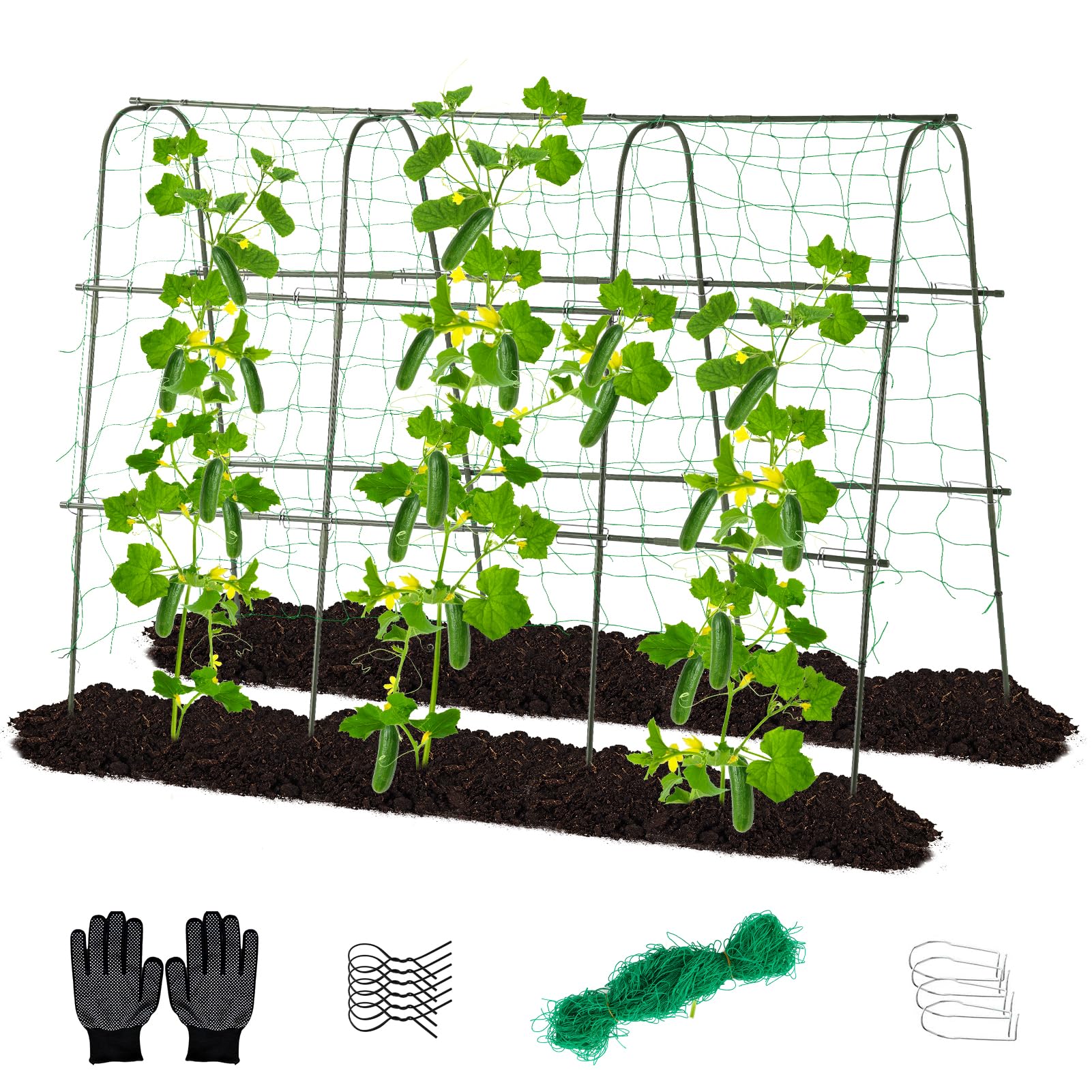 Verzinktes Hochbeet Mit Gurkenspalier – A-Rahmen Rankgitter, 121,9 X 61 X 45,7 Cm, Inkl. Zubehör
