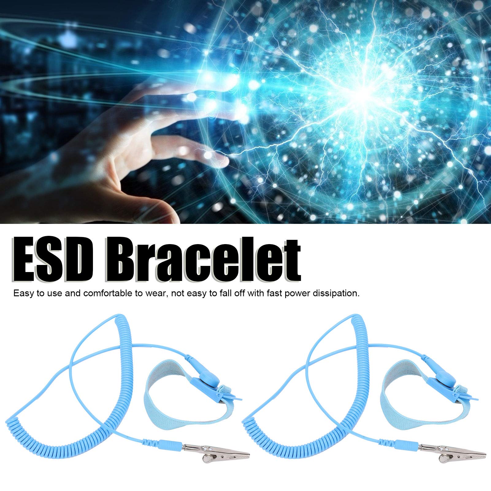 Bracciale antistatico da 10 pezzi Bracciale da polso ESD Bracciale antistatico con messa a terra