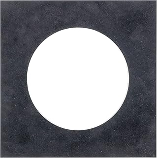 12x12 Mat Bevel Cut for 8x8 Photos - Precut Black Suede Circle Shaped Photo Mat Board Opening - Acid Free Matte to Protect Your Pictures - Bevel Cut for Family Photos, Pack of 1 Matboard