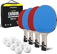 Vista 11 de PRO-SPIN Palas de ping pong - Raquetes de tenis de mesa de nivel profesional con fibra de carbono para un control superior Lámina de 7 capas, goma