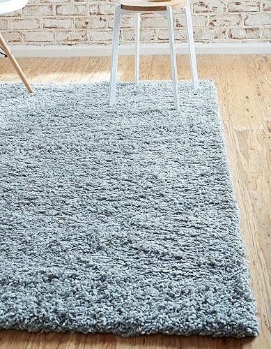 Miniatura 22 de Unique Loom Solid Shag Collection - Alfombra rectangular (4 pies 1 pulgada x 6 pies 1 pulgada, color gris nube)