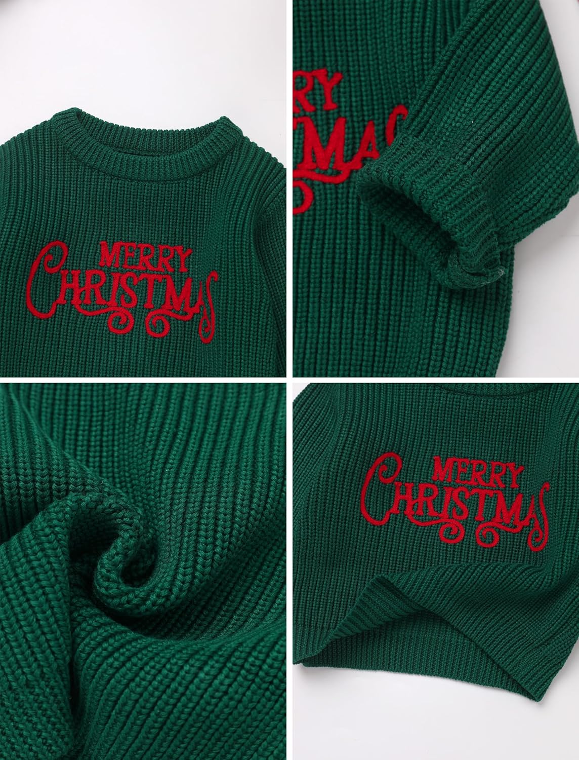 IDOPIP 幼児 赤ちゃん 女の子 クリスマス 衣装 ボーホー 刺繍 セーター トップス クルーネック ニット プルオーバー スウ