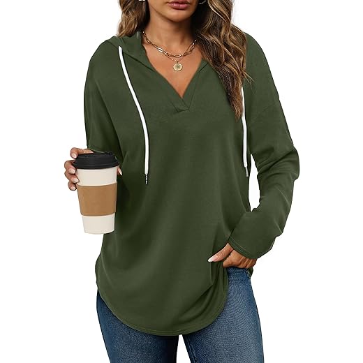Bofell Womens Fashion Tops Hoodies for Women Pullover Oversized Sweatshirts Long SLeeve Shirts Loose Fit
