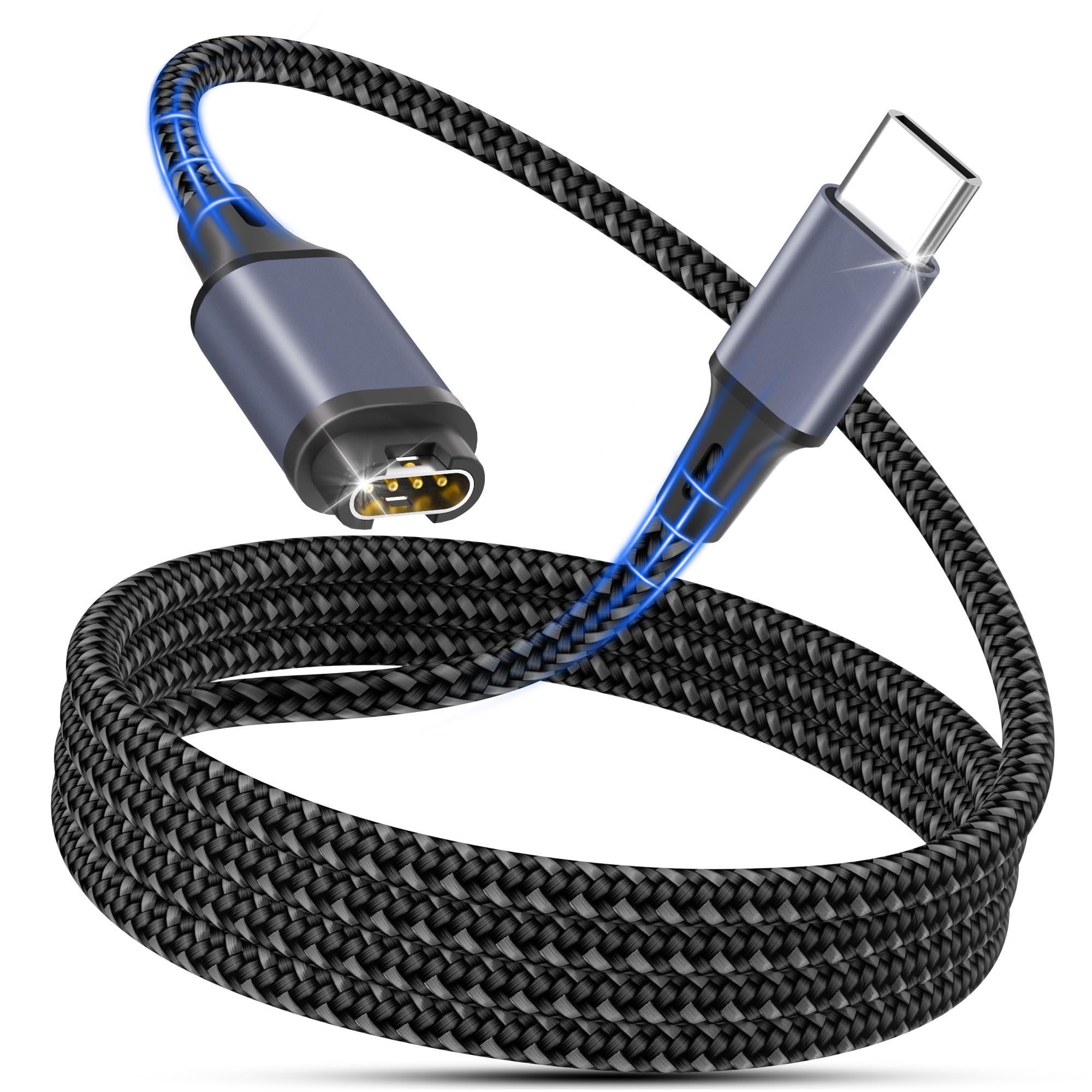 Cavo di ricarica per Garmin Fenix 7 7s 7X, 6 6s 6x Pro, 5 5S 5X 5X Plus, cavo USB-C con angolo di 90 gradi per orologio Garmin (1 m