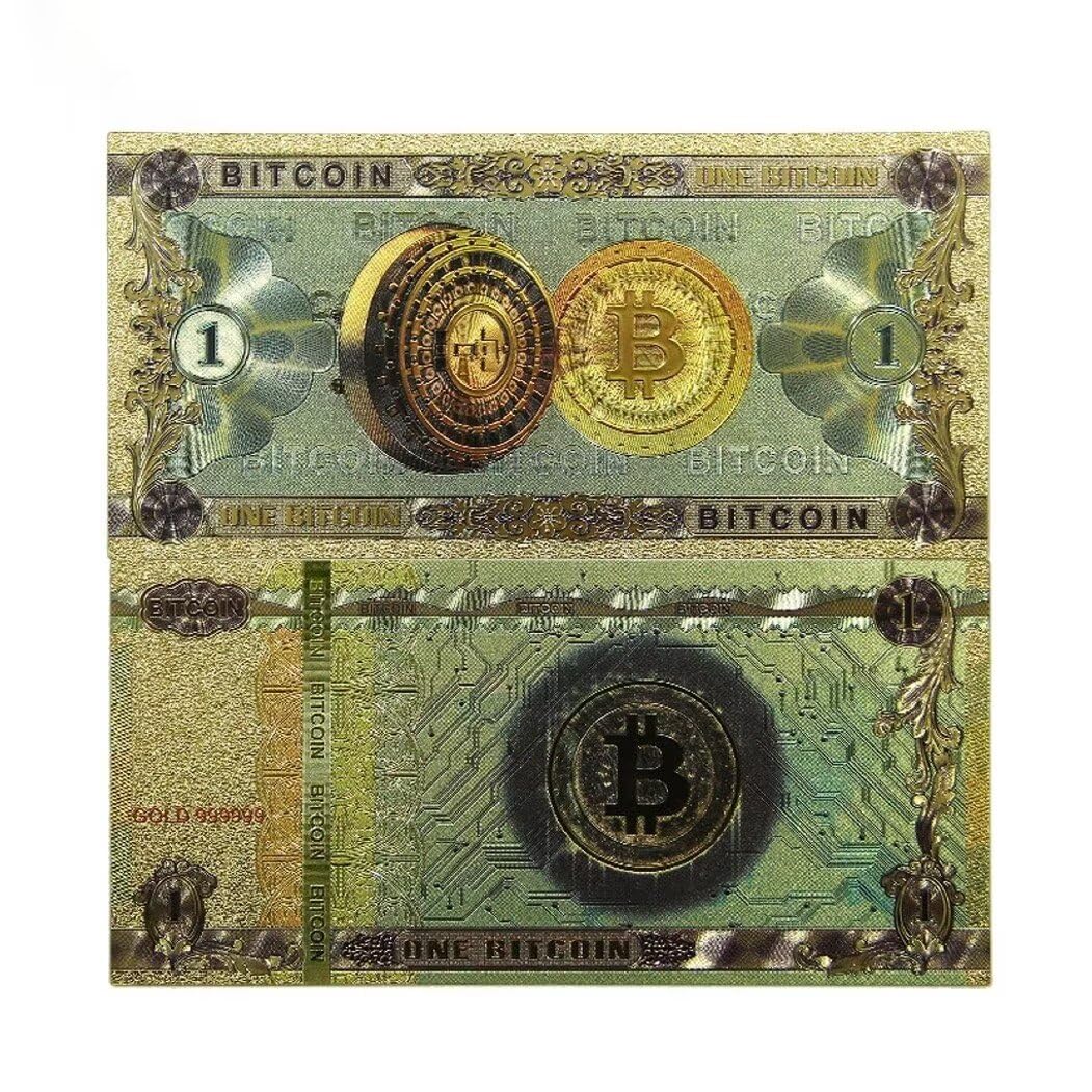 Bitcoin Coin Bitcoin 1 BTC Gold Foil Banknote - Digital Blockchain Crypto  Currency New EBay PCGS Currency Banknote New Zealand Paper Money
