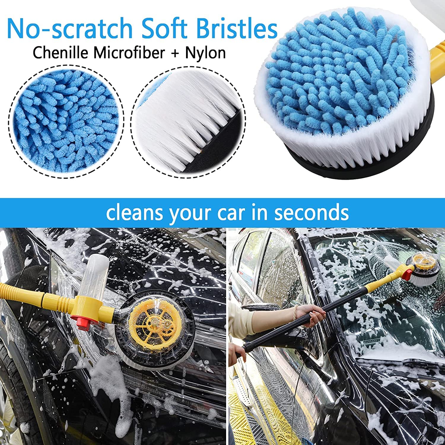 Spazzola Rotante per autolavaggio Spazzola in Schiuma per Auto ad Alta Pressione Lavaggio Automatico del Tubo in Spugna Rotante con Tazza detergente Car Styling Spazzola (Brush)