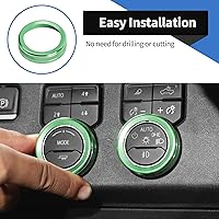 Vista 6 de Voodonala Cubierta de anillo para interruptor de consola central Chevy Silverado 2022+, cubierta interior del botón del interruptor del tablero Verde