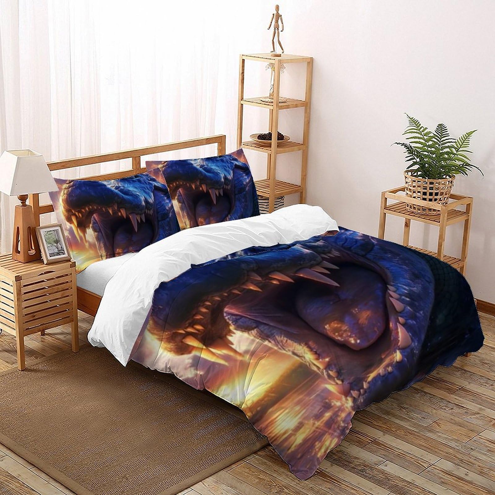 Housse de couette crocodile imprimé 3D pour décorer une chambre de fille