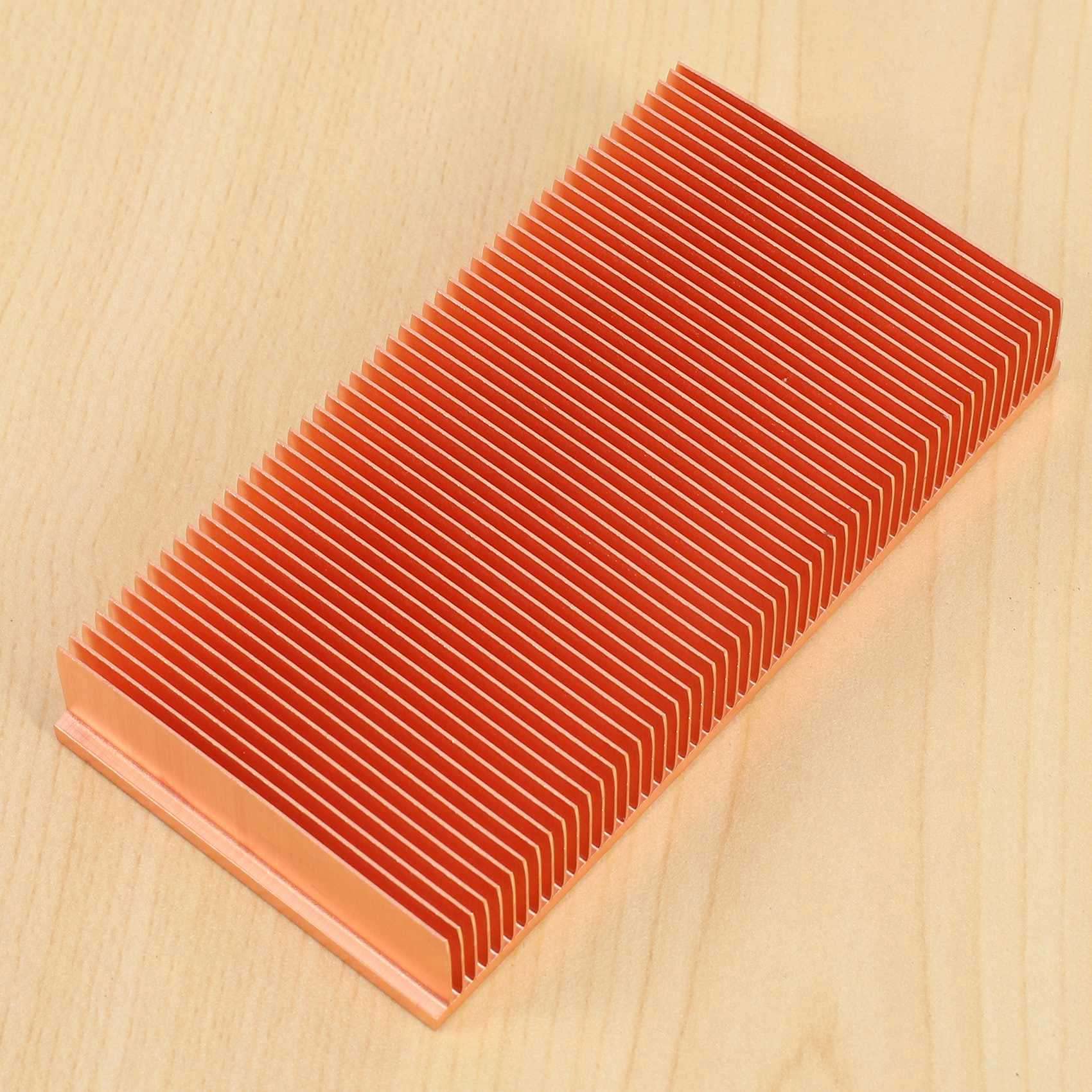 2X Disipador de de Cobre Puro 100X50X15mm Radiador de Disipador de de Aleta de Biselado para Chip de RAM Electrónico LED VGA Enfriador de Refrigeración