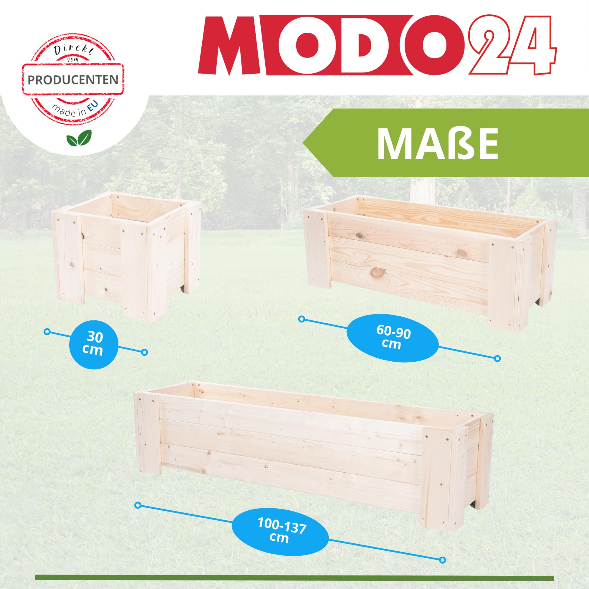 Pflanzkübel aus Holz, Hochbeet mit Schutzfolie, Kiefernholz Pflanzkasten Blumenkasten für Outdoor Garten Terrasse Balkon, Wetterfest, Stabil & Dekorativ, 30x137x33 cm Farbe: Grau imprägniert