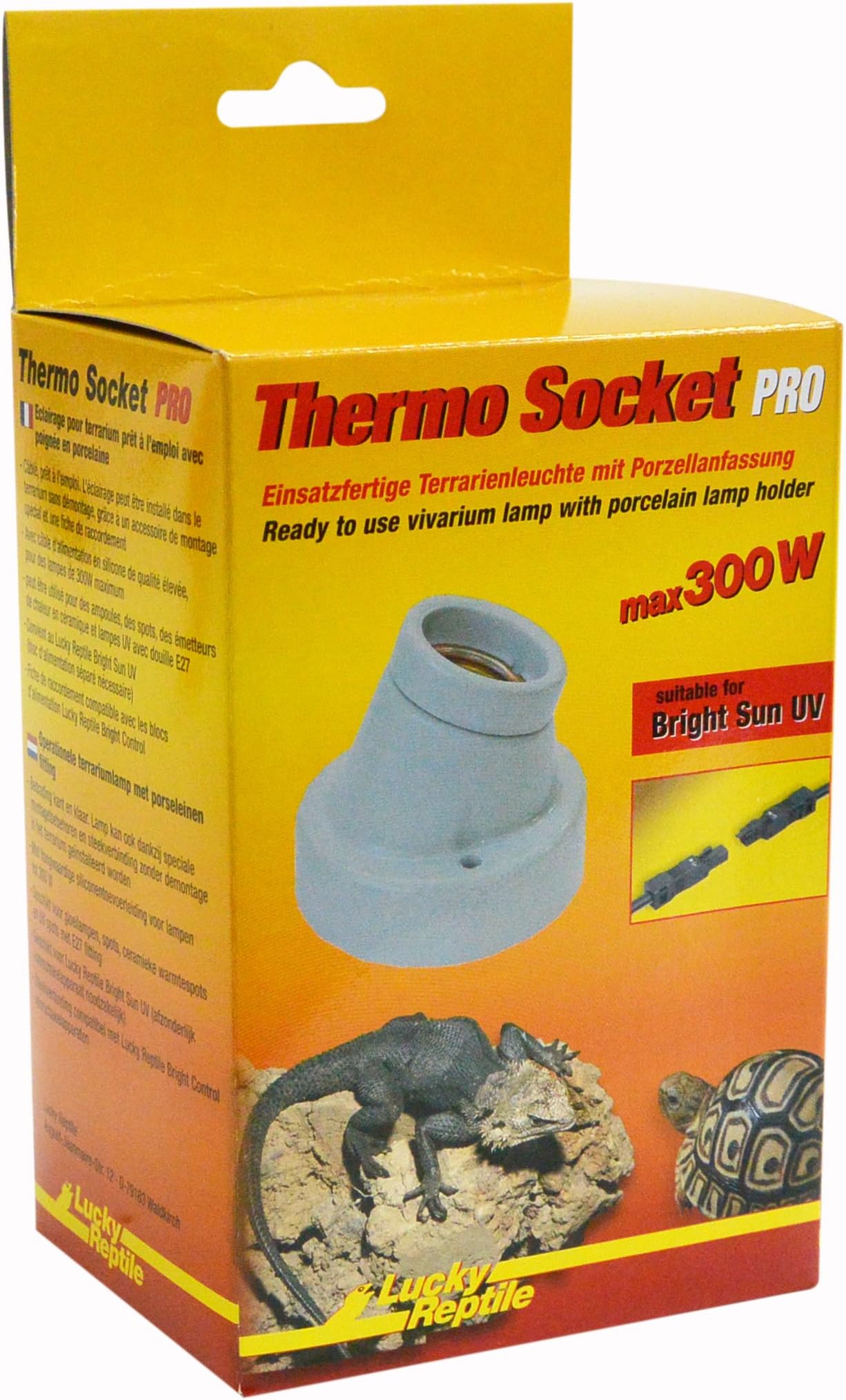 Lucky Reptile Thermo Socket PRO, ready-to-use terrarium light with porcelain socket and plug and play system.