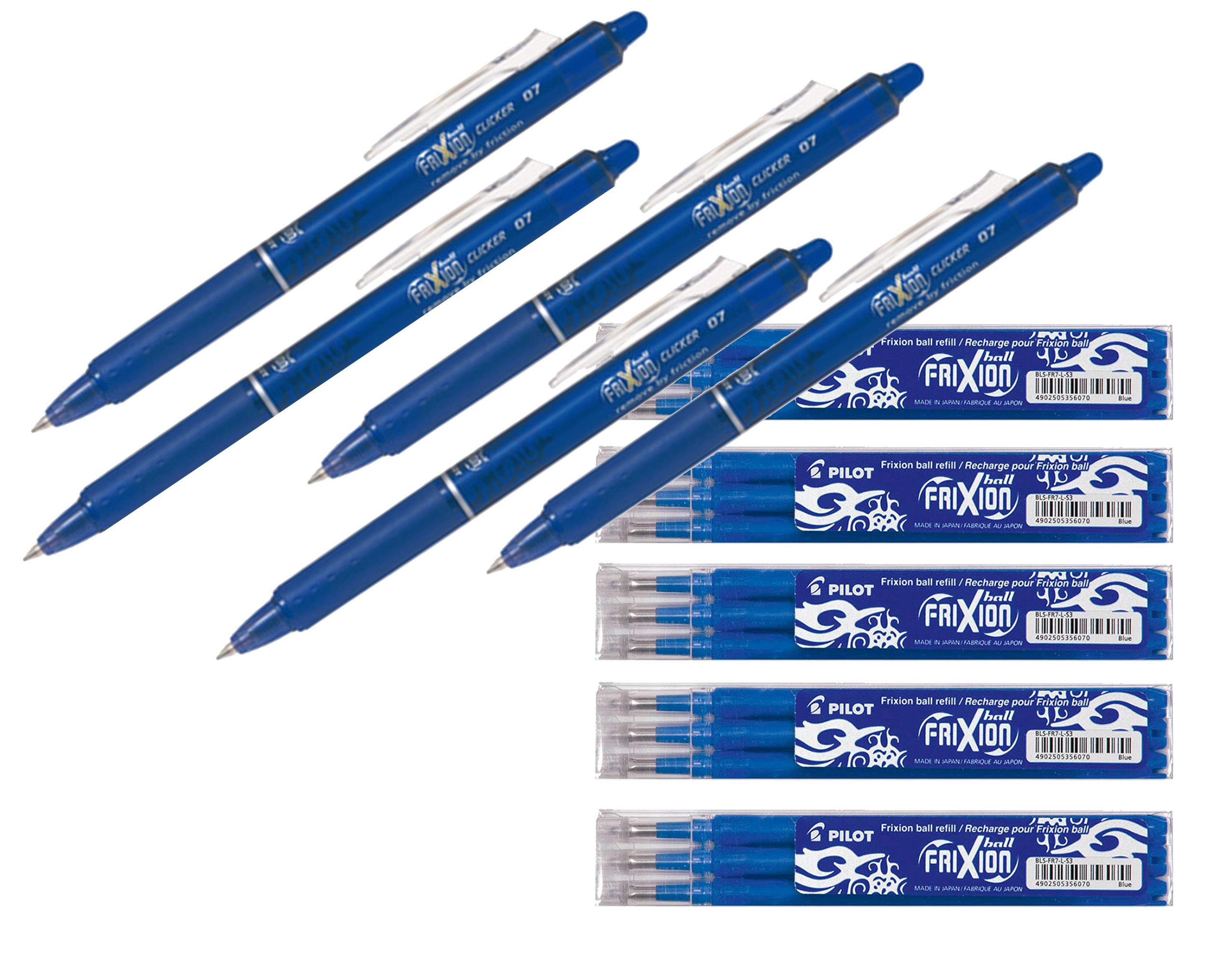PILOT Tintenroller-Ersatzmine BLS-FR7, Strichfarbe: blau (15 Minen + 5 Clicker)