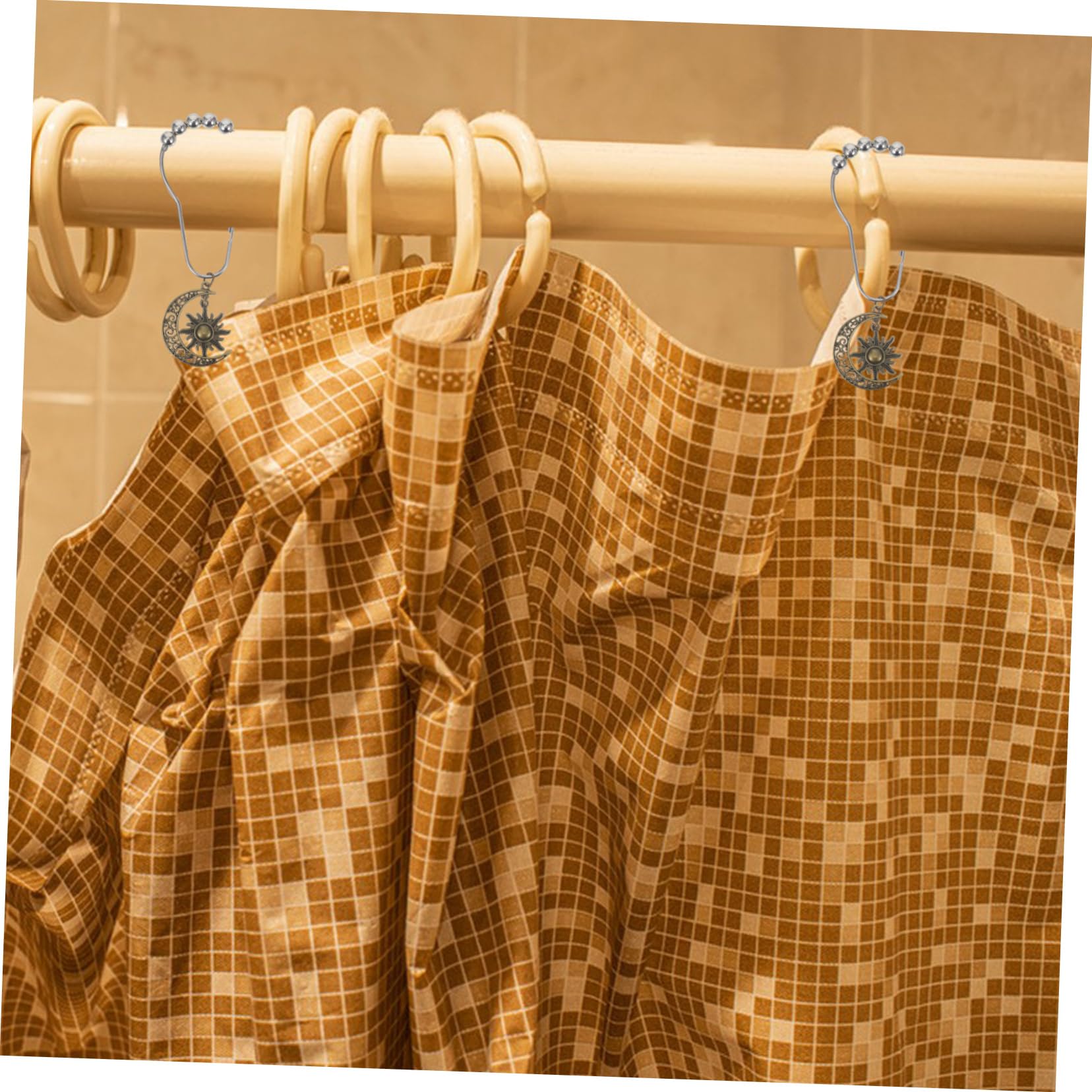 Alipis 3 Set Di Ganci Per Tende Da Doccia in Metallo Flessibili E Robusti Facili Da Installare Per Camera Da Letto E Bagno 12 Pezzi * 3