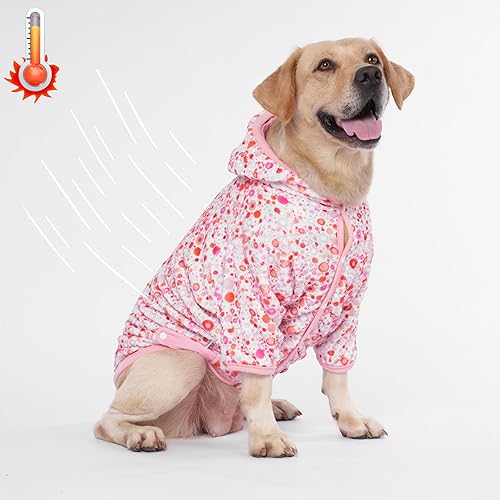 Miniatura 10 de LovinPet Sudadera con capucha para perros grandes, ropa de invierno ligera de franela para perro, tela agradable a la piel, con estampado de