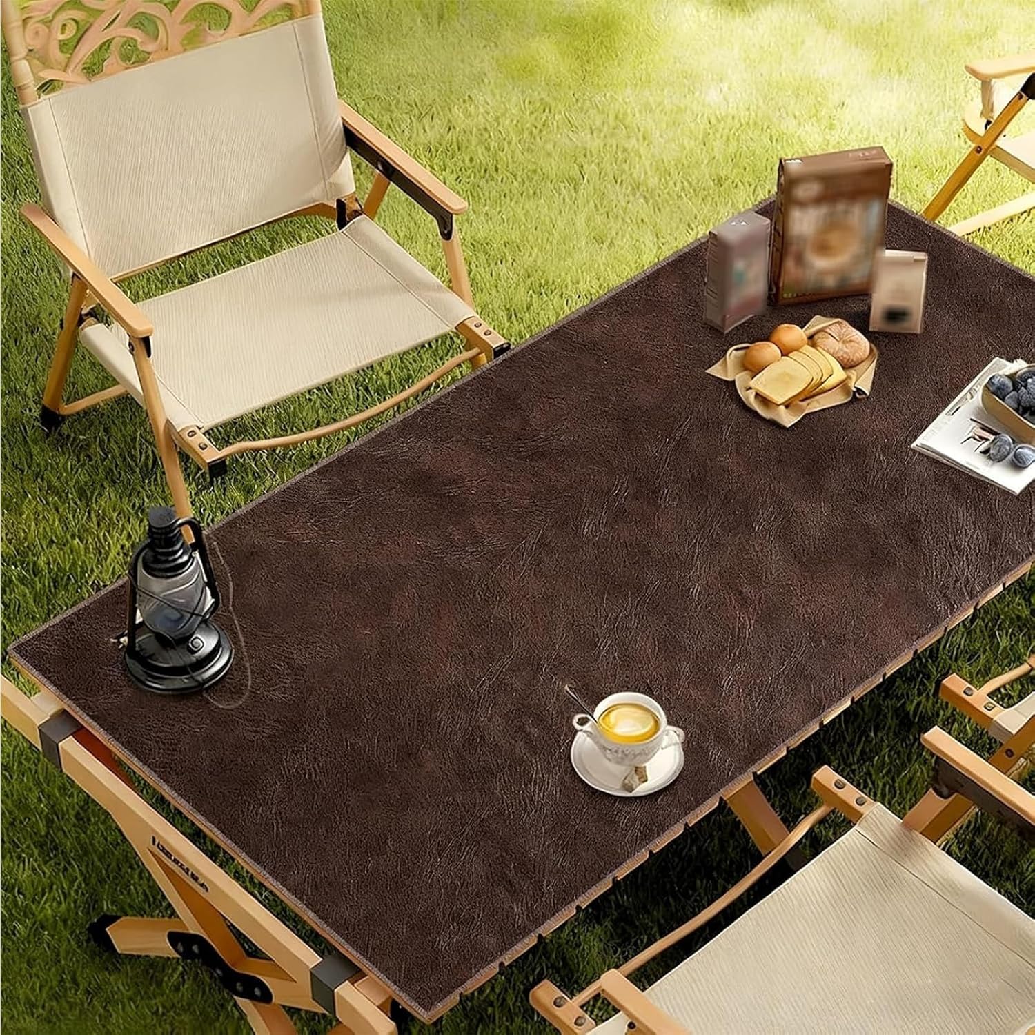 PU Leather Table Runner Outdoor Garden Patio, Waterproof Tea Table Cover for Dining Table/ Coffee Table/ Party/ Holiday Home(21x138in)