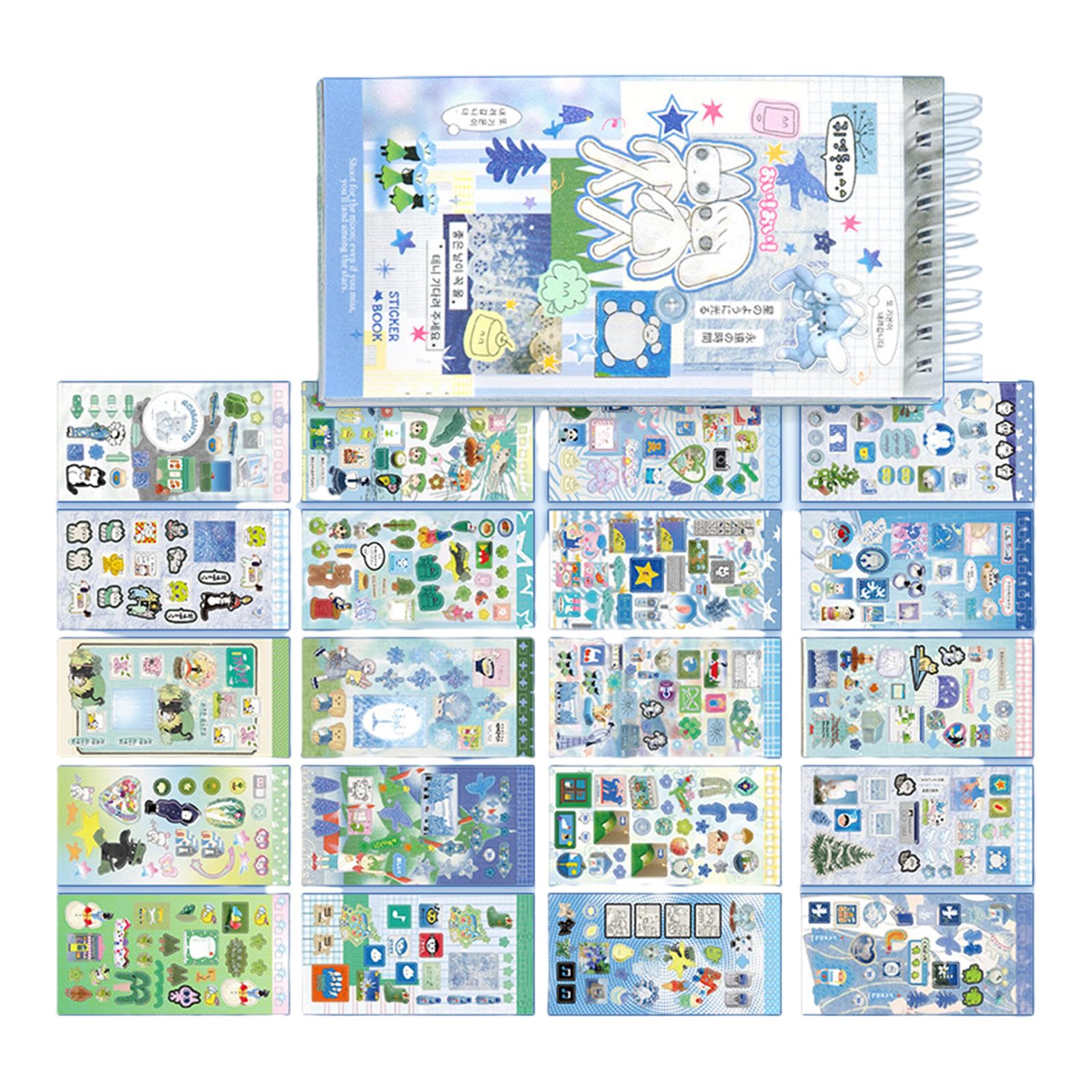 Cartoon Aesthetic Sticker 20Sheets / Pad Scrapbooking for Journal Notebook Planner Scrapbooking Embellishments Notebook for Artists
