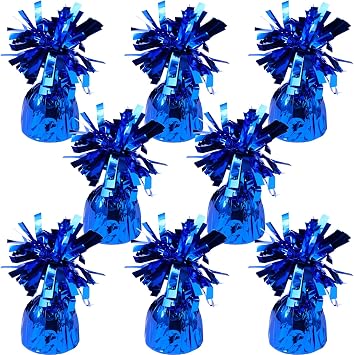 8 Pcs Blue Metallic Balloon Weights Holder Anchors Balloon Holder Weights for Helium Balloons Birthday Graduation Party Christmas Wedding Celebration Decoration Blue