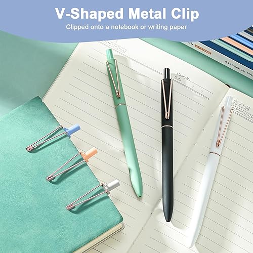 Miniatura 4 de Bolígrafos de gel, bolígrafos de tinta negra de secado rápido de 0.028 in, bolígrafos medianos de escritura suave, bonitos suministros escolares de