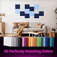 Vista 5 de Paneles insonorizantes de alta densidad para pared, forma cuadrada, paquete de 12 unidades de 12" x 12" x 0.4", color azul mezclilla