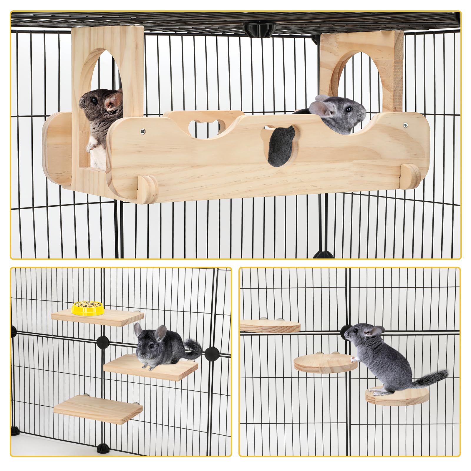 Rypet Chinchilla-Leisten und Plattformen aus Holz