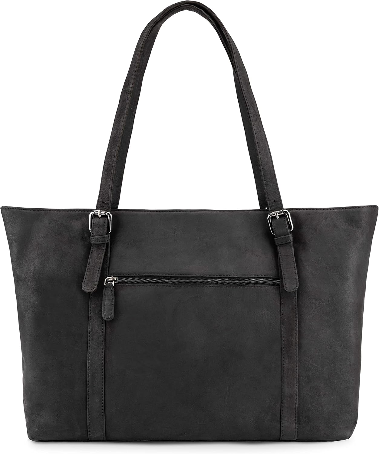 LEABAGS Verona Shopper I Genuine buffalo leather handbag for women, vintage look I Laptop up to 15 inches I Shoulder bag