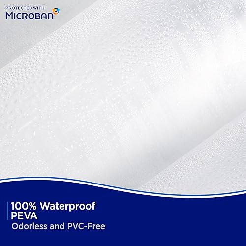 Miniatura 7 de Kenney MB61122PK2 Microban Protected - Cortina de ducha ligera de PEVA de calibre 2.8 con agujeros duraderos para colgar ojales y dobladillo