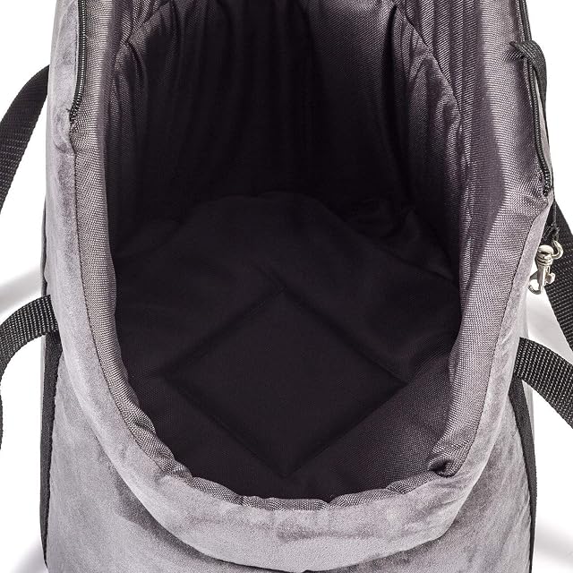 Foto 5 de 8 de Bolsa para Perros, Bolsa para Cachorros - Gris (Imitación Cuero: Gamuza), L: 42x29x33 cm