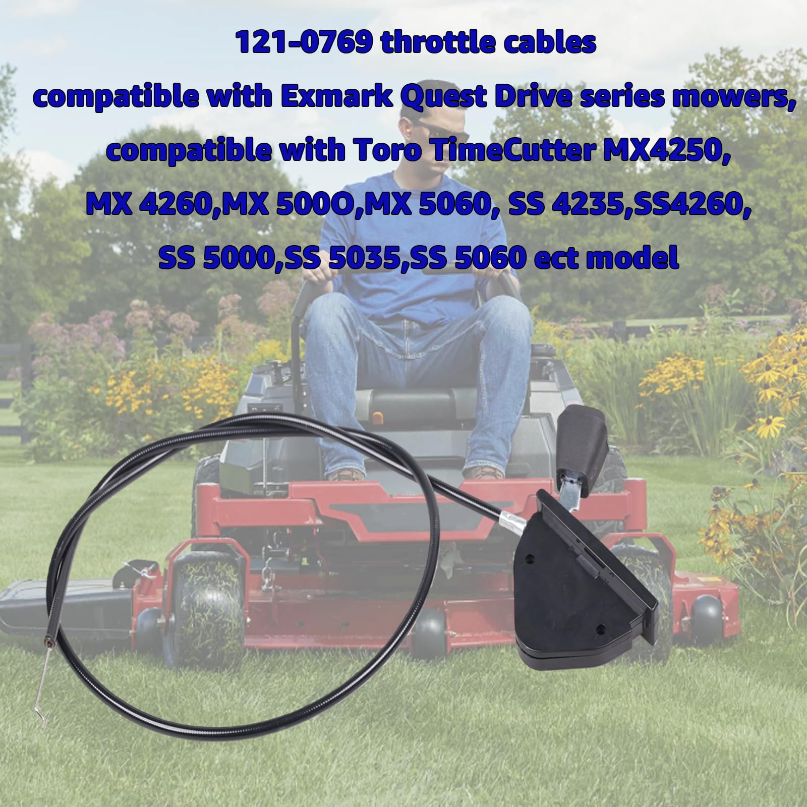121-0769 Cable del acelerador para Toro TimeCutter MX 4250 MX 4260 MX 5000 MX 5060 SS 4235 SS 4260 y para cortacésped Exmark Quest Drive Series