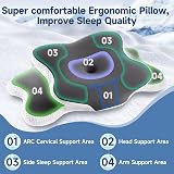YunNasi Memory Foam Cervical Contour Pillow for Neck/Shoulder, Ergonomic Cooling Pillow, Orthopedic Neck Support Pillow with Removable and Washable Cover for Side/Back/Stomach Sleepers - 3