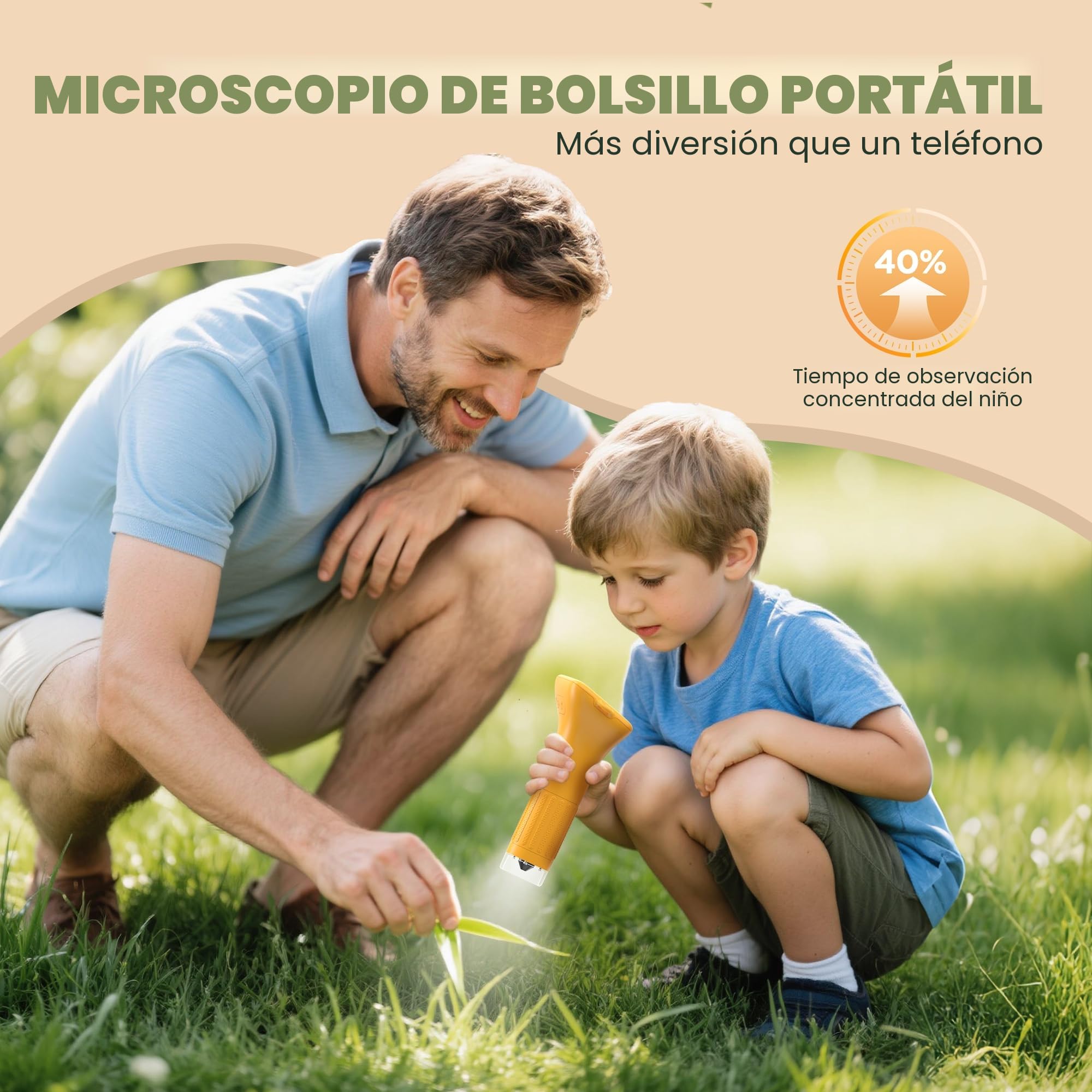 Microscopio Digital para Niños Portatil 1000X : USB Microscope con Pantalla IPS de 2,0 Pulgada - Mini Lupa Microscopio Exterior Electrónico a Partir de 3 a 12 años Cumpleaños Navidad Regalo