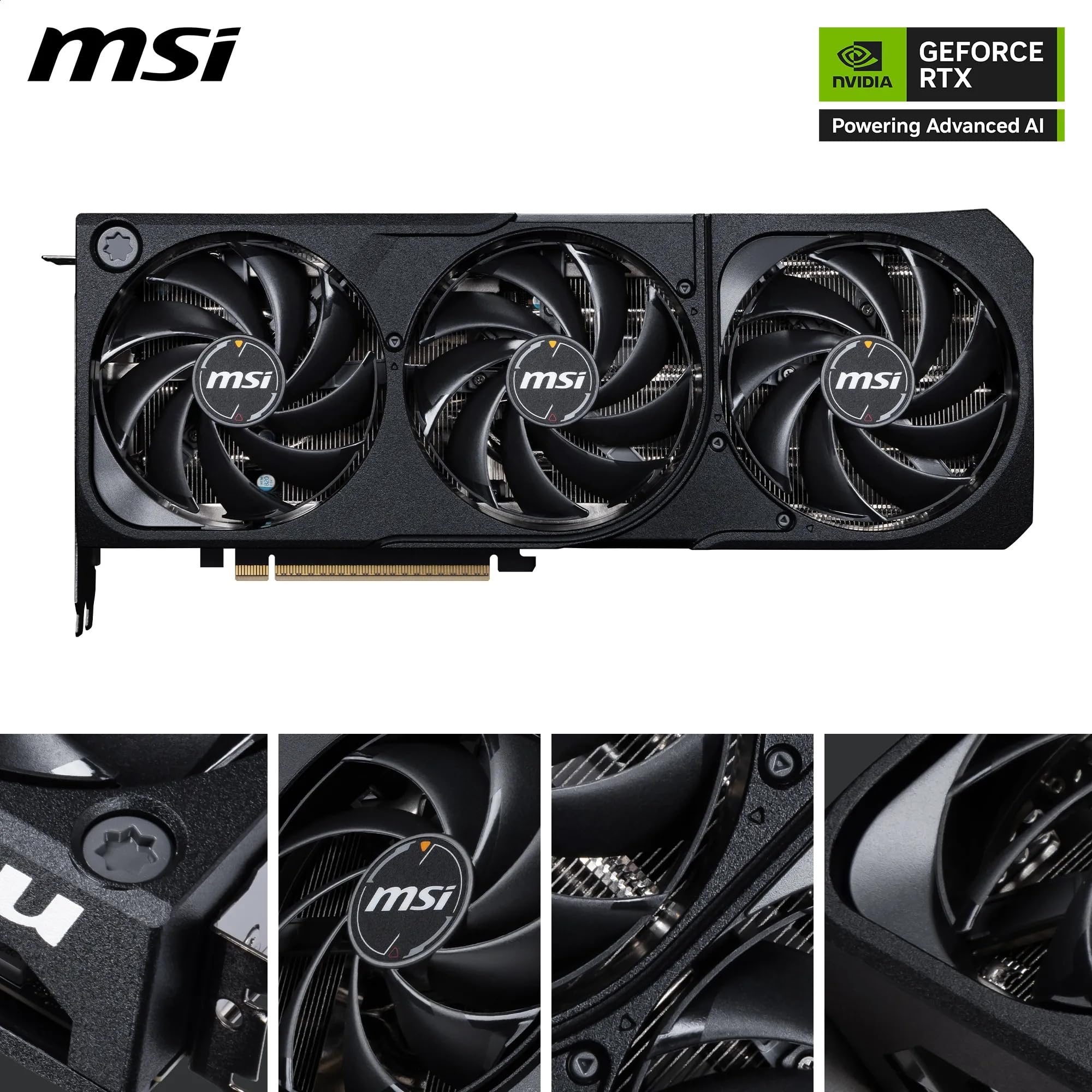 MSI GeForce RTX 5070 Ti 16G SHADOW 3X OC – 16 GB GDDR7 (28 Gbps / 256-bit) – PCIe 5.0 – Design termico a tripla ventola (3 x TORX FAN 5.0) – HDMI 2.1b / 3 x DisplayPort 2.1b
