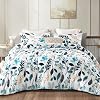 Whale Flotilla Double Size Coverless Duvet Set 7.5 Tog, Leaf Pattern Bed Cover Bedding Comforter Duvets Sets for All Seasons, Machine Washable, 200×200CM, Blue