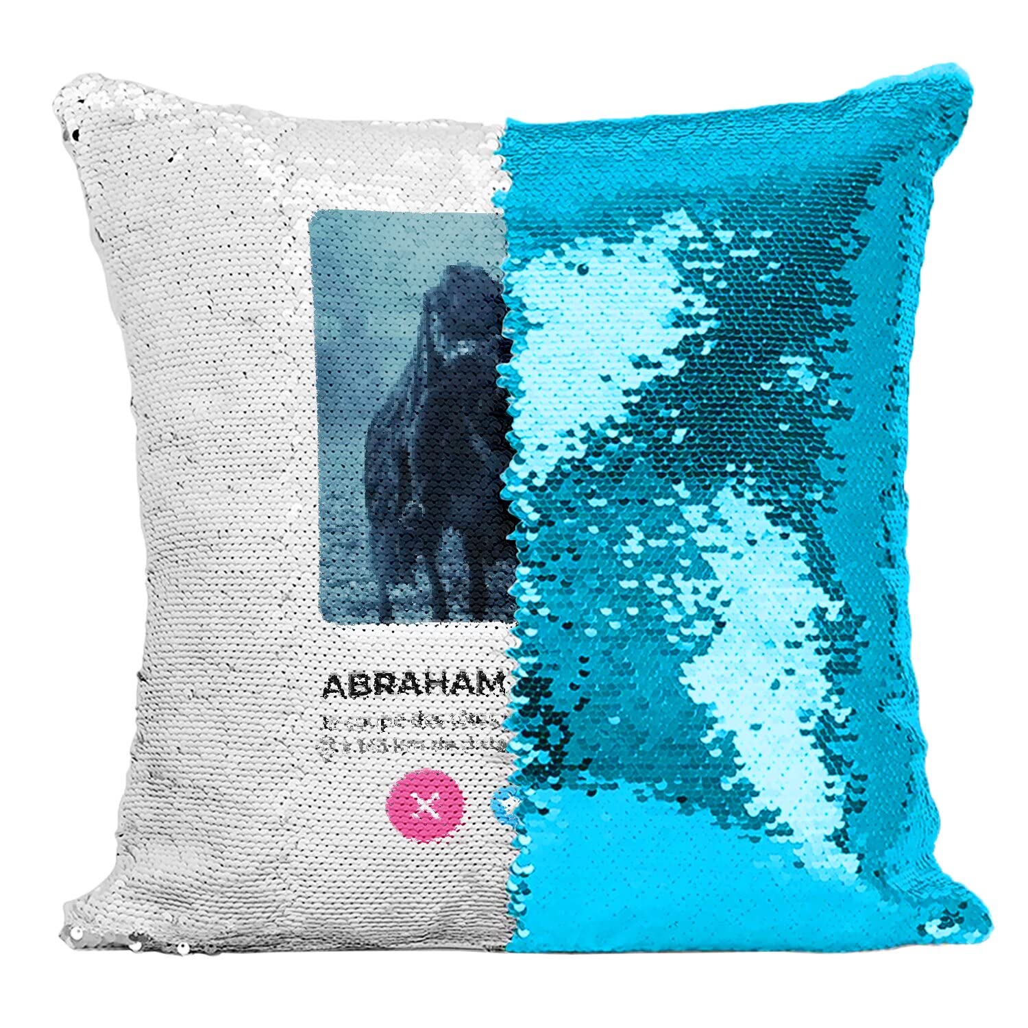 Coussin sequin Cavalier sans Tête turquoise pour rompre l'ennui de votre déco