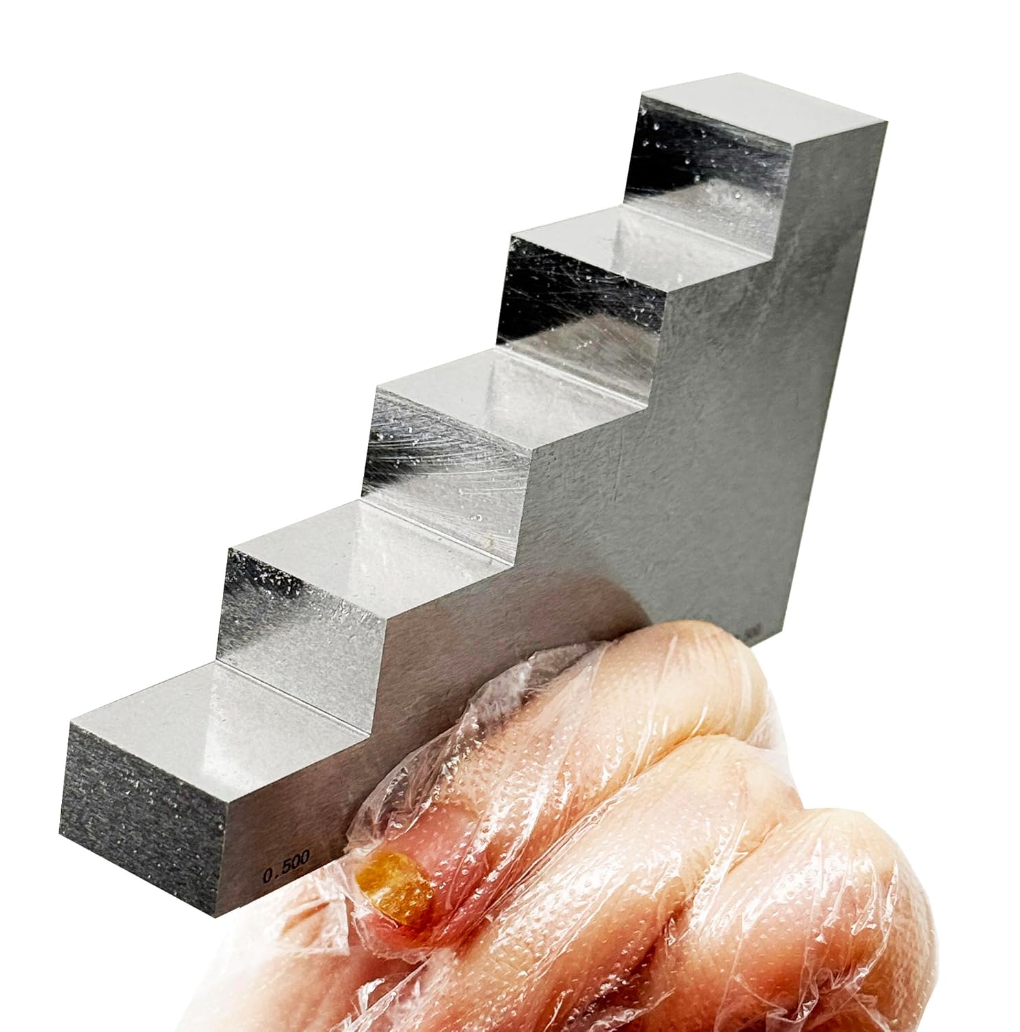 0.500" 1.000" 1.500" 2.000" 2.500" 5 Step 1018 Carbon Steel Test Calibration Block for Thickness and Linearity Calibration in UT