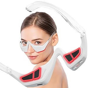 Qcccmyy Under Eye Red Light Therapy Device, Red Light Therapy Glasses for Eyes Light-Weight Eye Massager for Reducing Dark Circles and Puffiness, Smoothing Fine Lines
