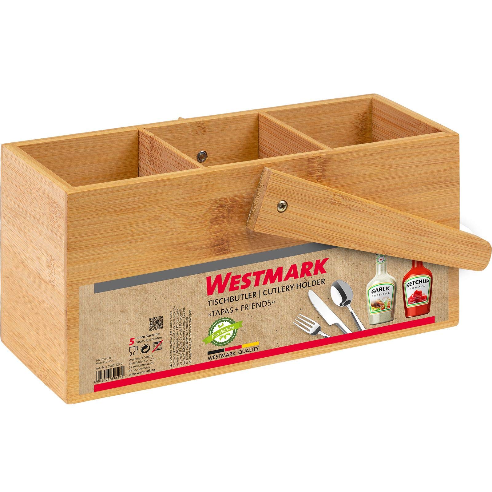 Porta-utensili In Bambù Tapas+Friends - Set Da 2 Contenitori Per Cucina - 13,5x10x10 Cm - Foto 10