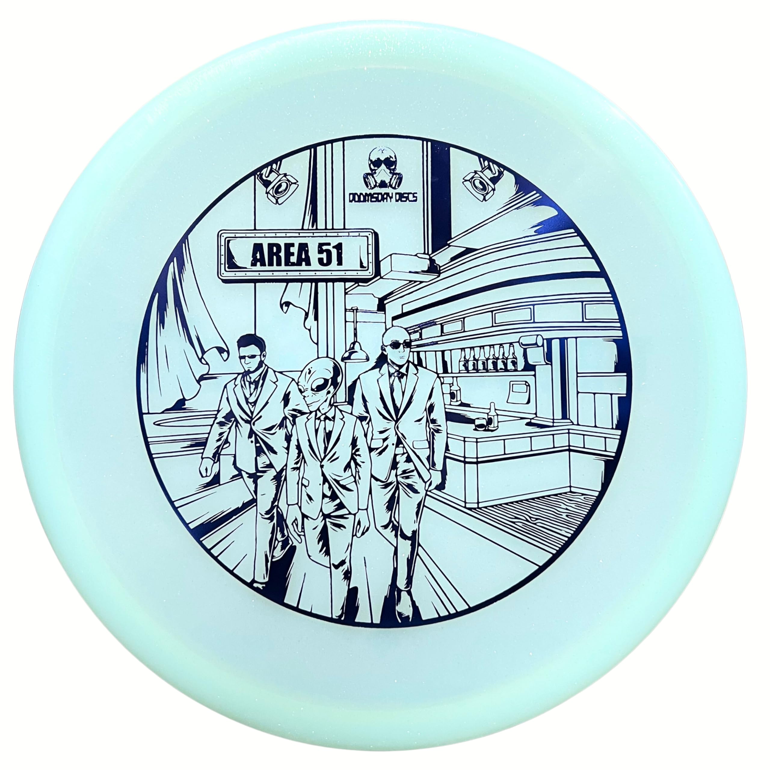 Area 51 | Low Profile Disc Golf Approach Putter | Durable Sparkling Clandestine Plastic (Seafoam Blue)