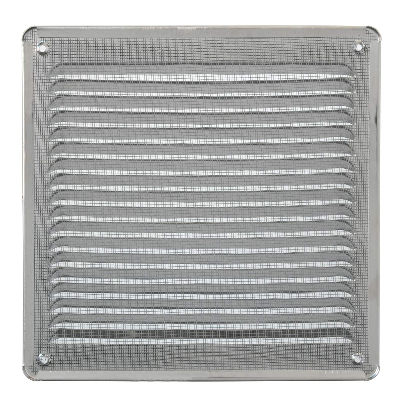 La Ventilazione LAR2323IN Griglia di Ventilazione Quadra da Sovrapporre con rete antinsetti, Inox430, dimensioni 228x228 mm