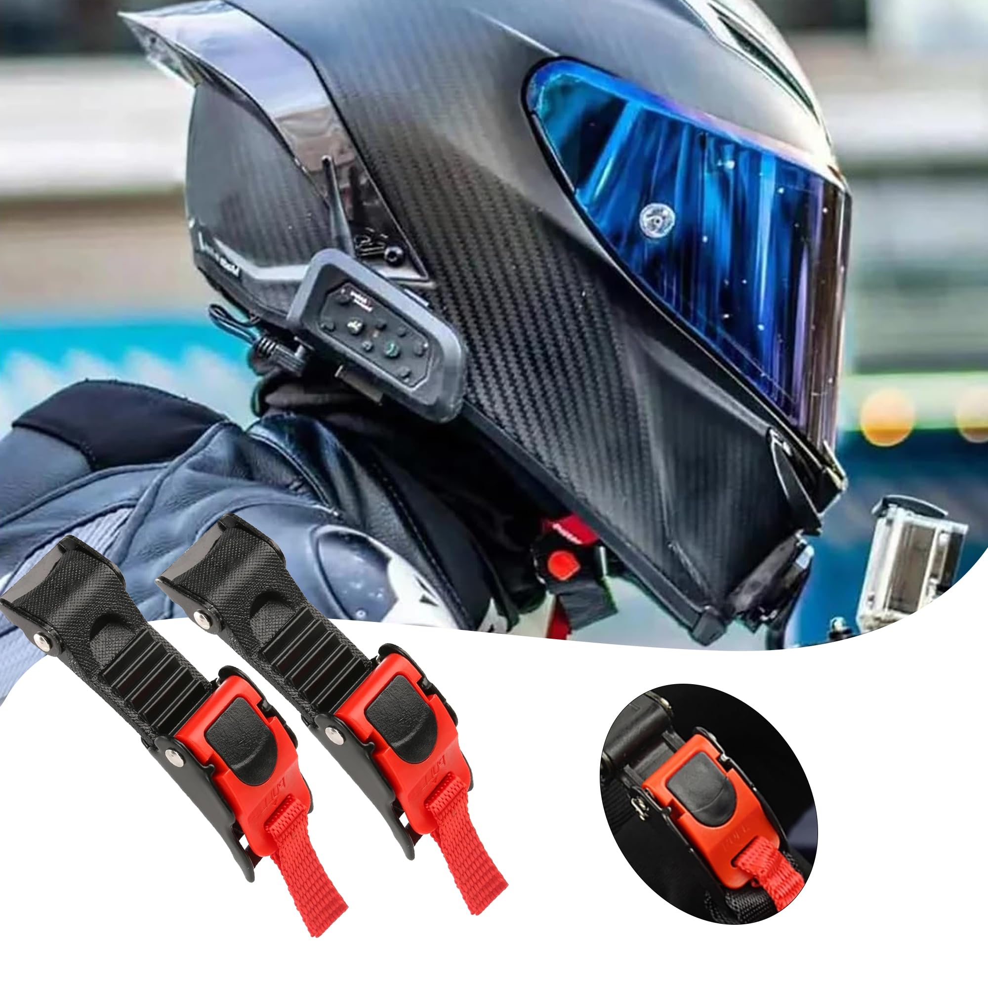 Attache Casque Moto Cuivre Clip Mentonnière Moto HQUNJIKP - Fermeture Rapide Cuivre - Compatible Tous Casques - Sécurité Renforcée - 7x2.3 Cm Accessoire Moto Cuivre