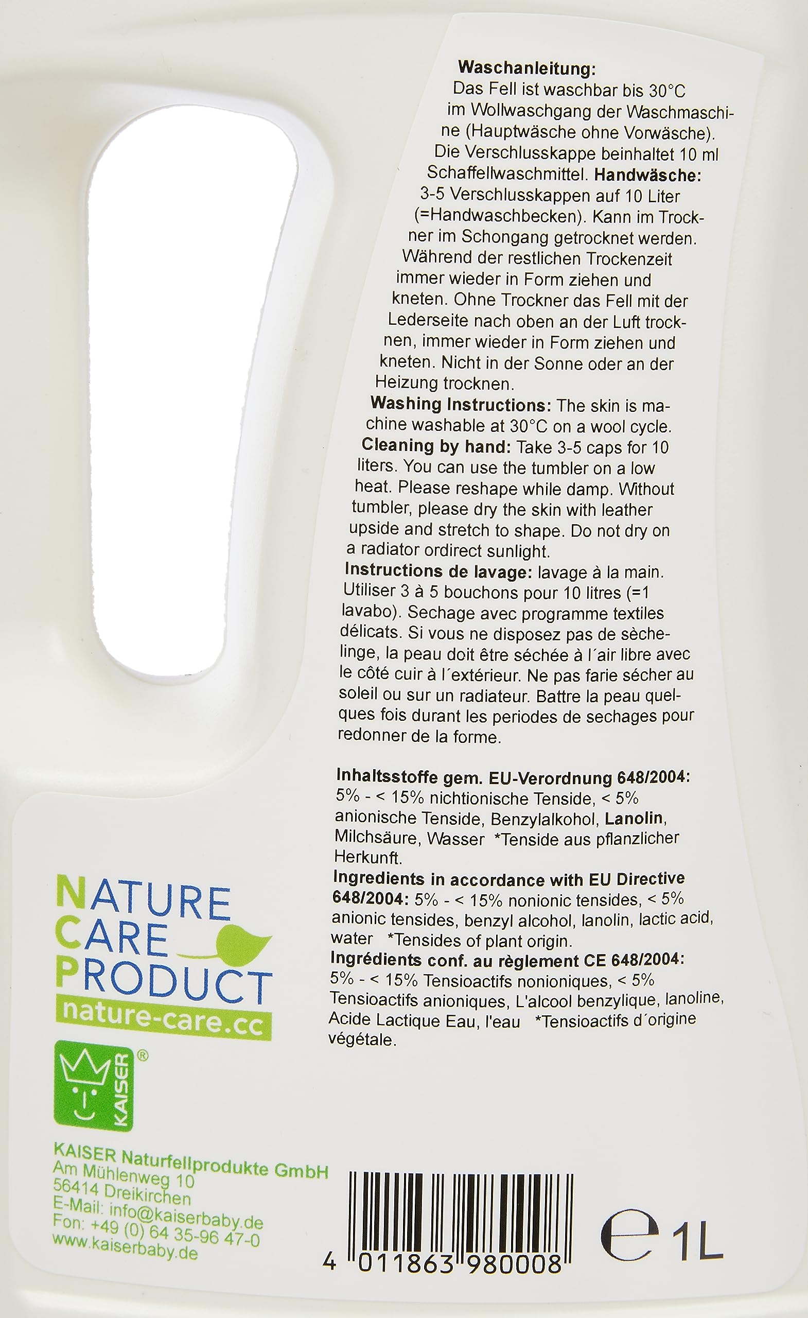 Kaiser Naturfelle 98000 Waschmittel mit Lanolin 1000 ml