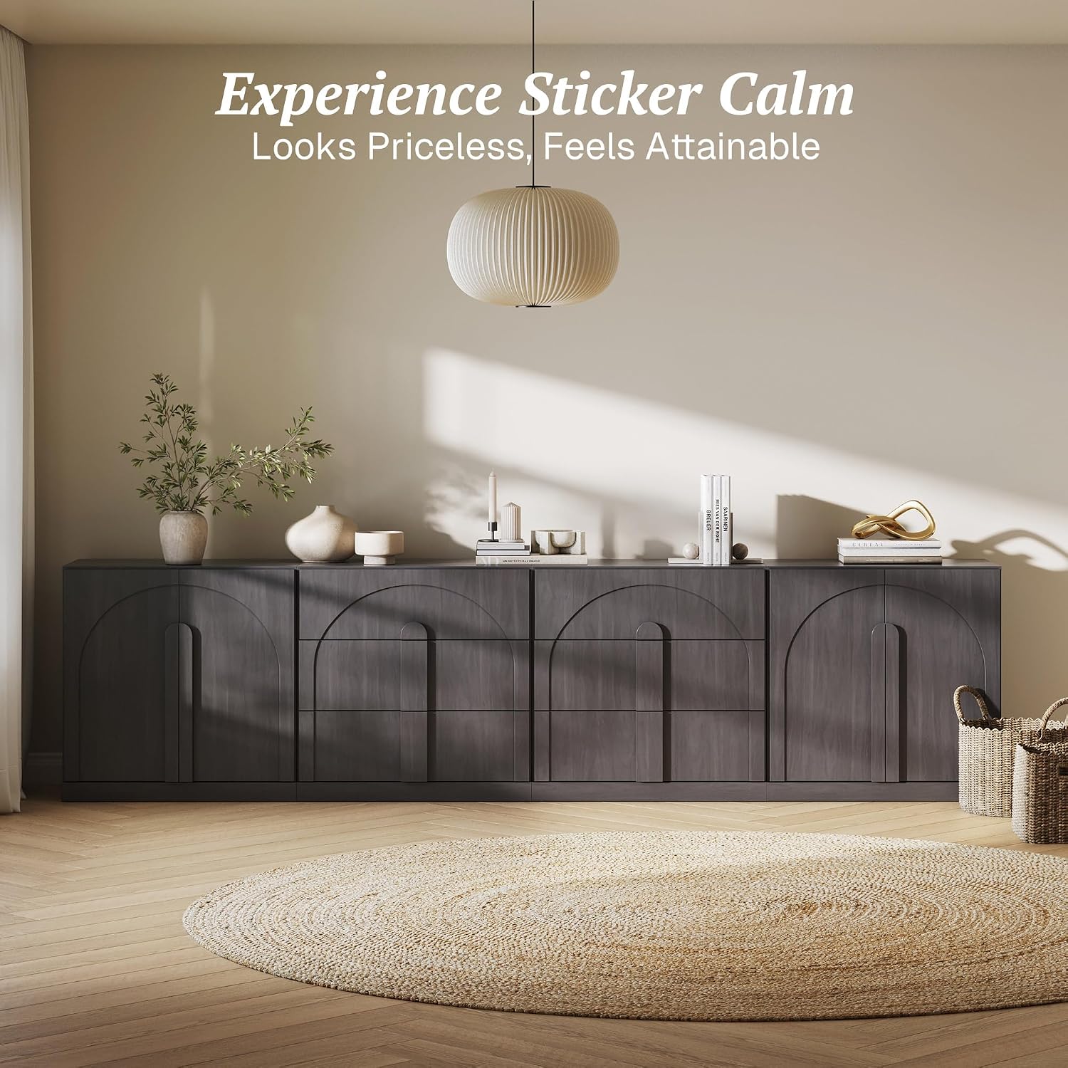  Bijou 4-Piece Modular Sideboard Buffet Cabinet - Ebony thumbnail
