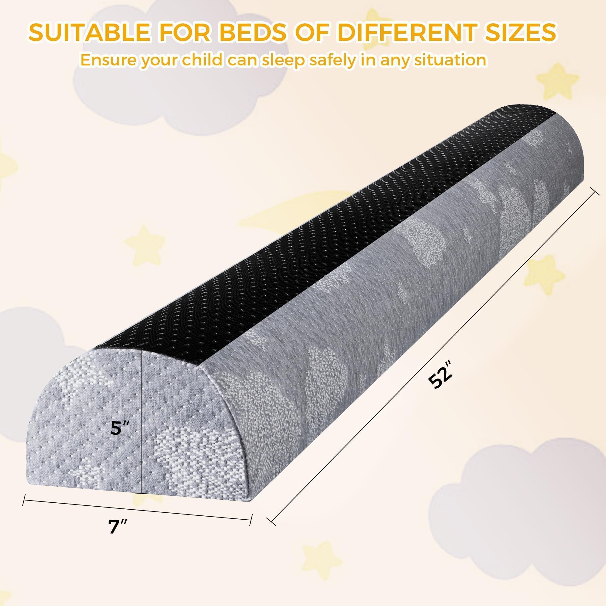 Barrera Seguridad Niños Cama - Espuma con Almohadilla Antideslizante - Funda Suave Extraíble, Lavable e Impermeable - para Niños Pequeños, Ancianos