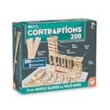KEVA Contraptions, Wooden Blocks Building Set, Marble Run Kit, Includes 2 Balls - 200 Planks