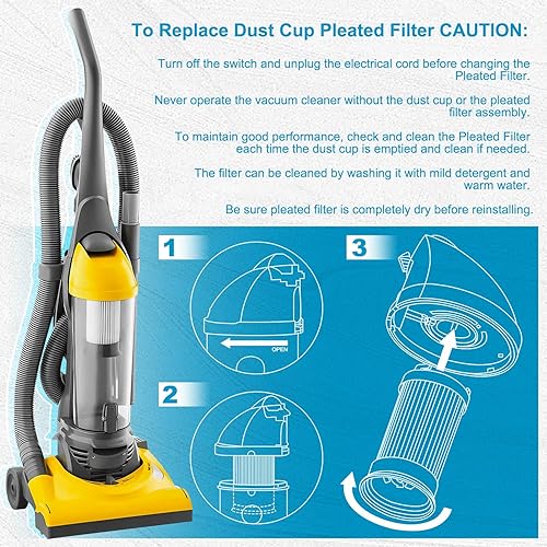 Miniatura 3 de HASMX Filtro HEPA de repuesto para Eureka Vacuum Series 4700 5550, Boss Power Plus, Envirocare 927, Eureka Maxima sin bolsa modelos 4700 (BLM, LMP,