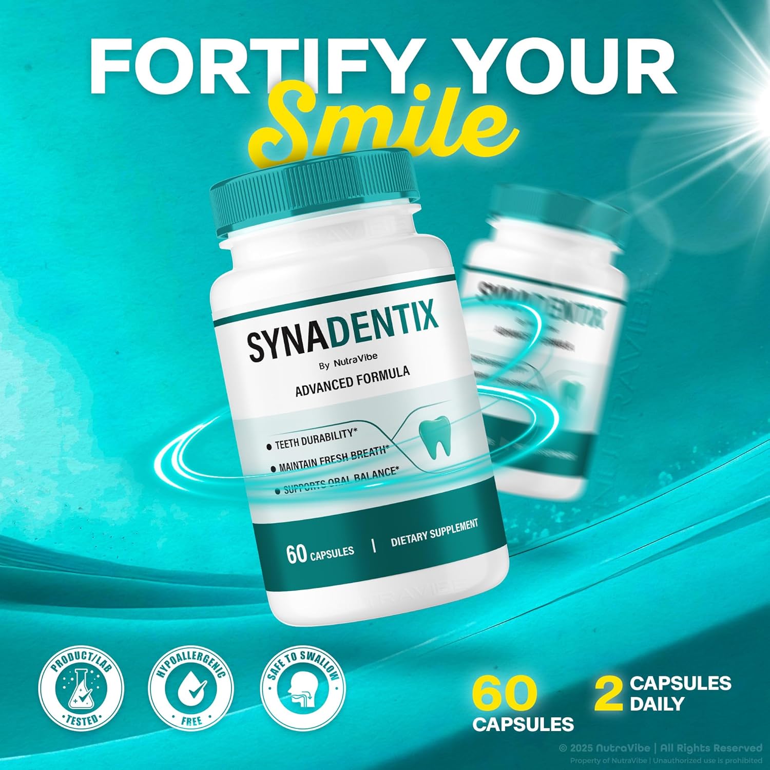 SynaDentix Capsules – Official Syna Dentix Oral Health Support | Natural Formula for Gum Health, Teeth, Fresh Breath & Bright Smile | Premium Dental Care, Easy-to-Take Pills (60 Capsules)